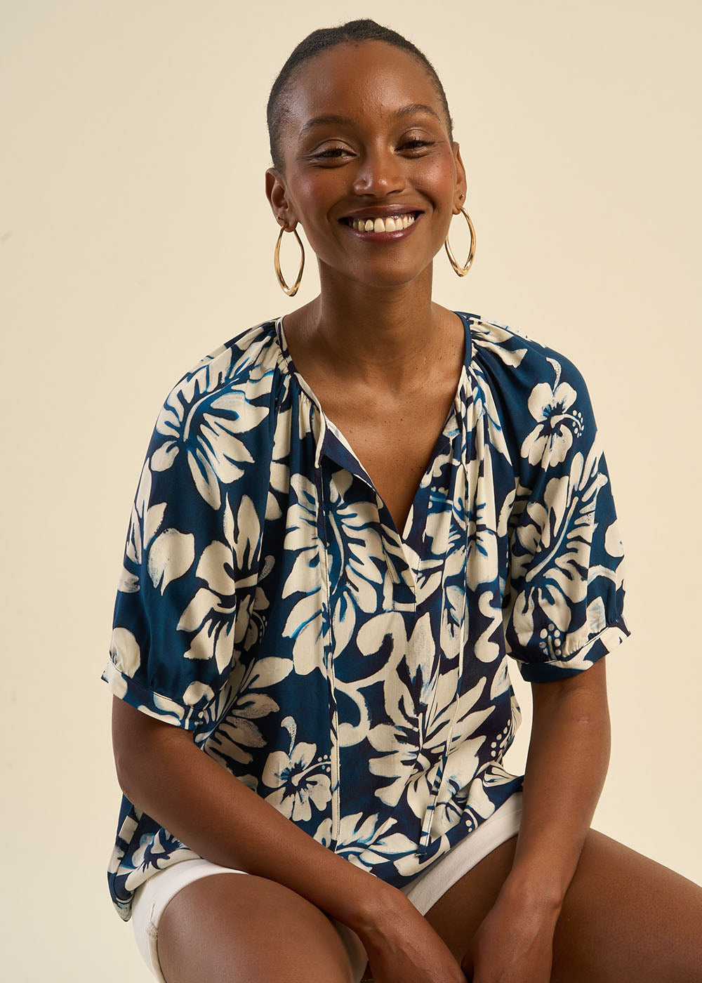 Blouse imprimé tropical