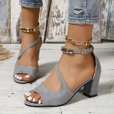 Fevie | Sandales d'été A Talon Pour Femme | Noir
