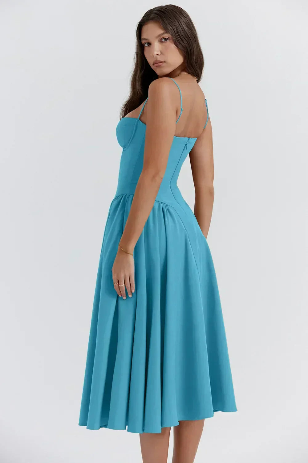 Tulum – Robe Midi Bustier Sans Manches