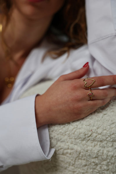 Amoureux – Bague – Acier inoxydable – Ajustable