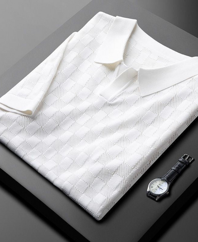 Arnold |  Polo Manche Courte Pour Hommes | Blanche