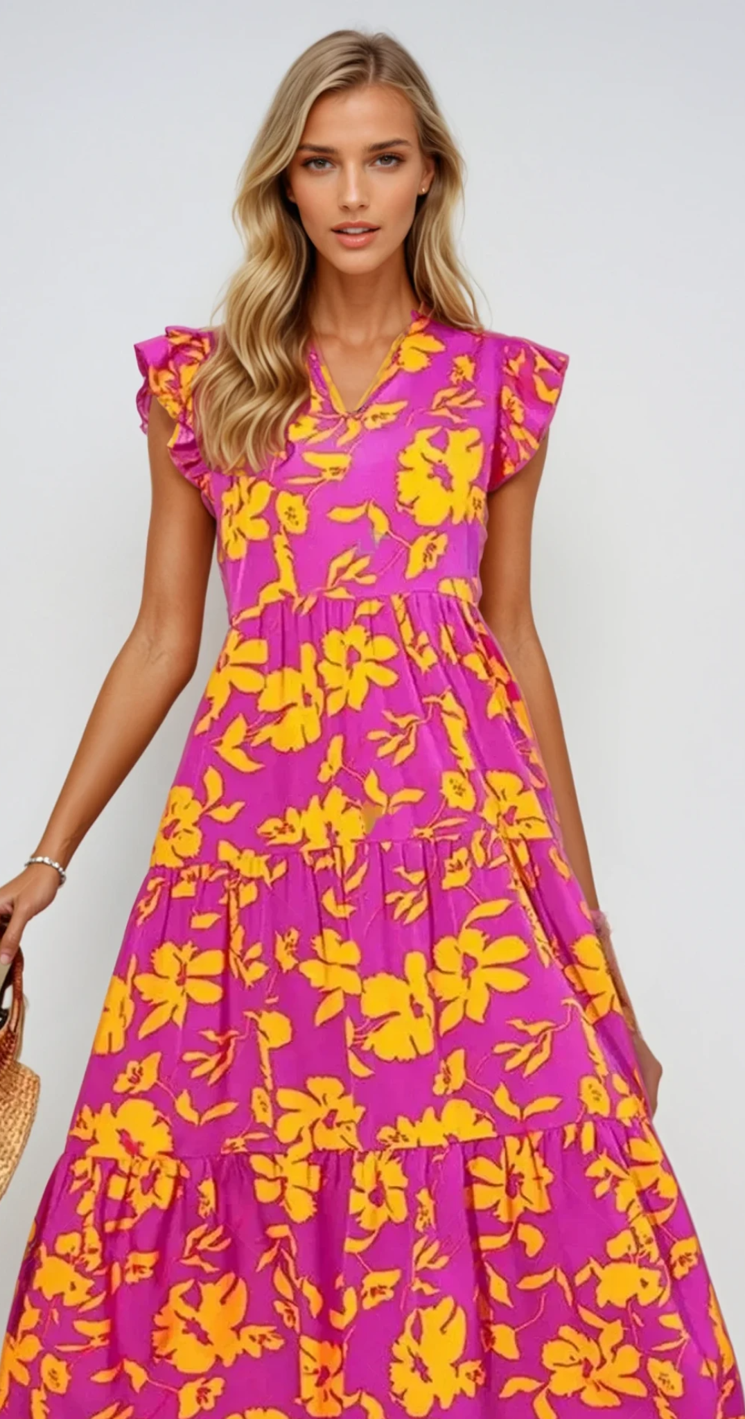 Ophélie - Robe d'été élégante avec manches à volants