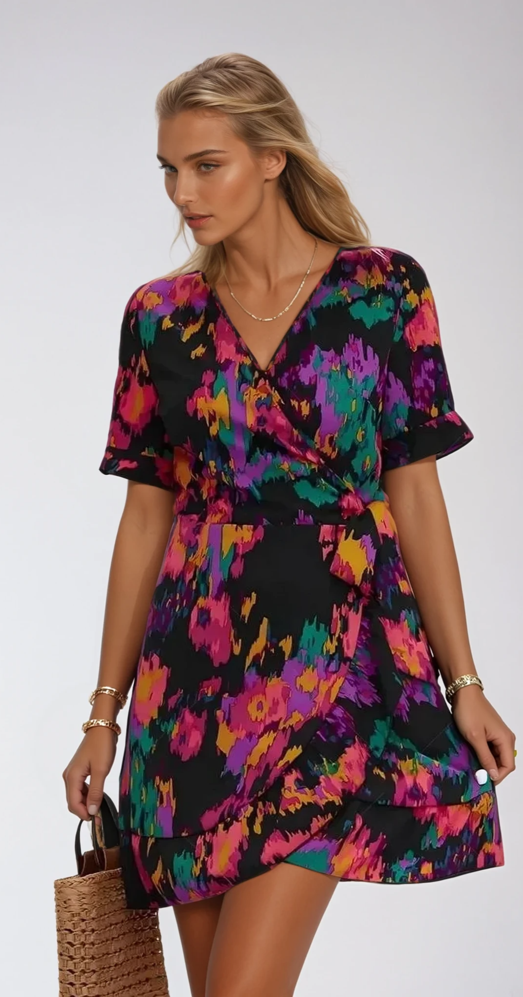 Lina - Robe à manches papillon et ceinture à la taille