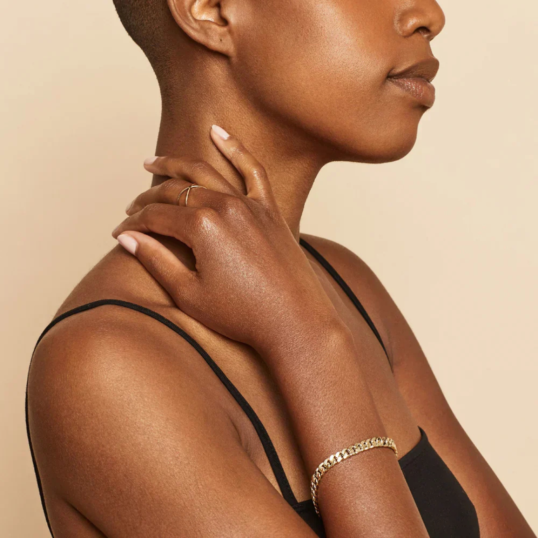 Heidi™ | Bracelet cubain affirmé avec finition dorée précieuse