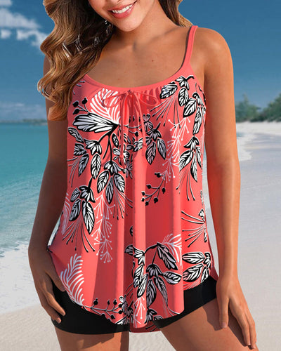 Tankini avec impression à bretelles