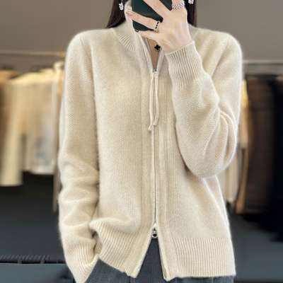 Atelier de Roche™ | Cardigan zippé en cachemire 100% laine