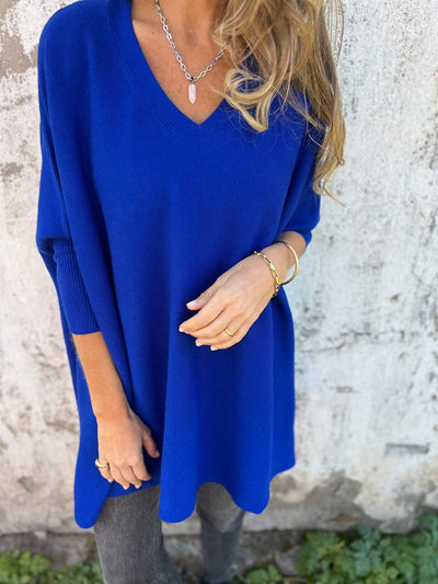 Anna™ – Pull en maille doux avec col en V et manches longues