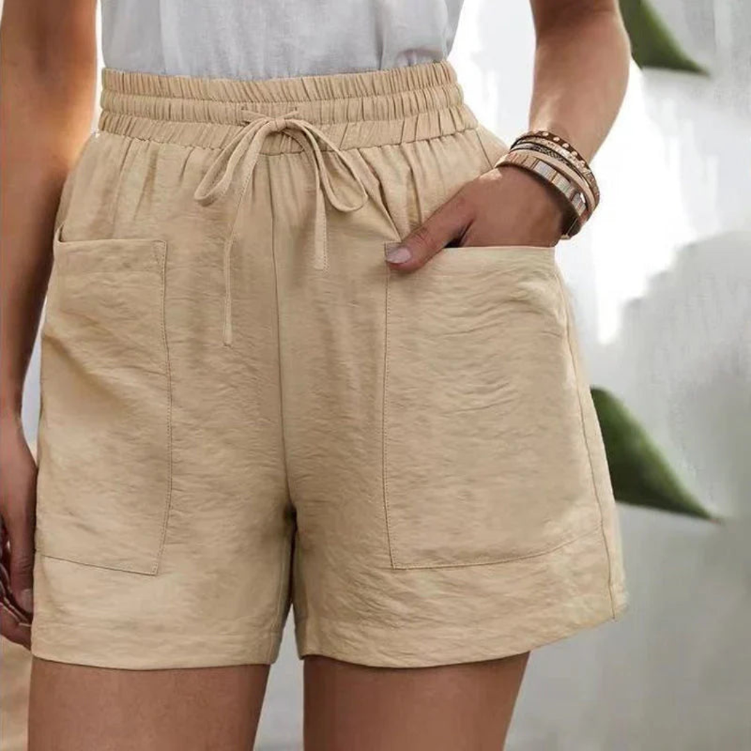 Smavia | Short à Taille Haute Pour Femmes | Noir