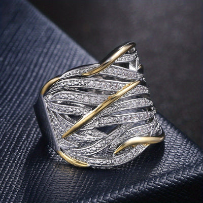 Bague élégante à plusieurs couches en torsion