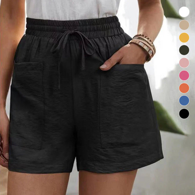 Smavia | Short à Taille Haute Pour Femmes | Noir