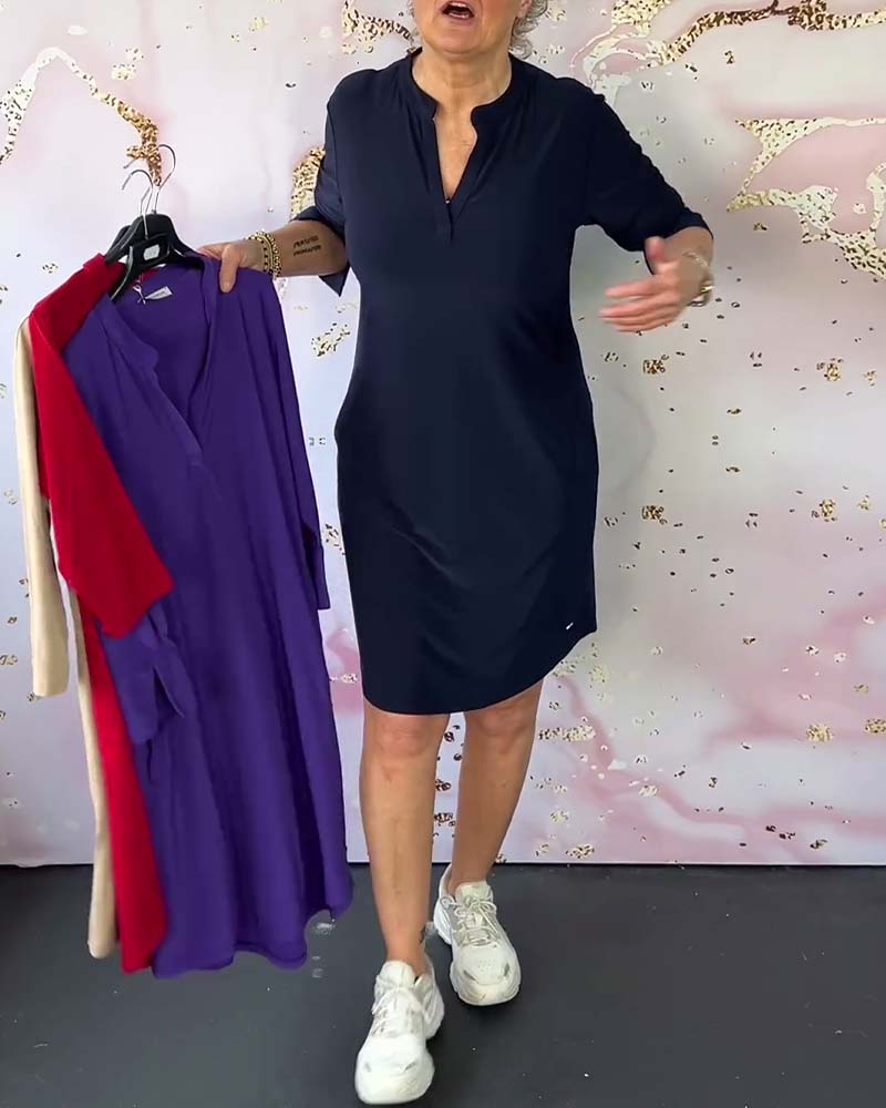 Olga – Robe Sophistiquée à Col en V