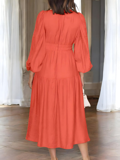 Léonie - Maxi-robe à manches ballon et décolleté en V