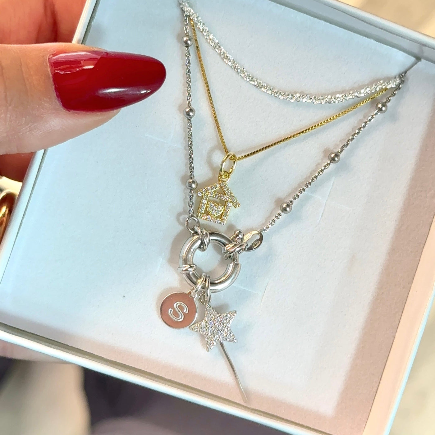 Collier Rosaire en Argent 925 avec Fermoir Anneau