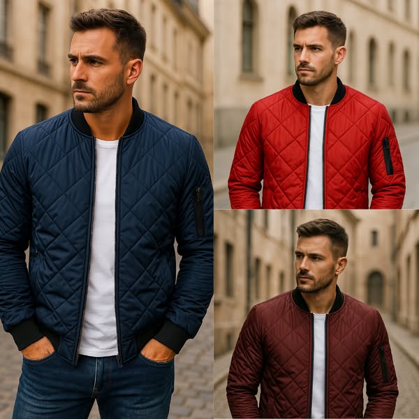 Théodore - Veste en coton à motif losange