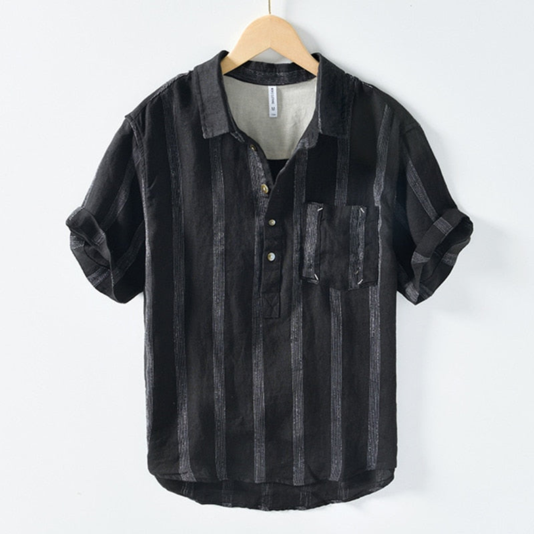Beau | Chemise Manche Courte Pour Hommes | Noir
