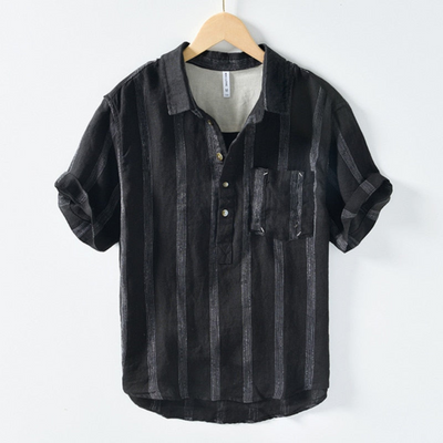 Beau | Chemise Manche Courte Pour Hommes | Noir