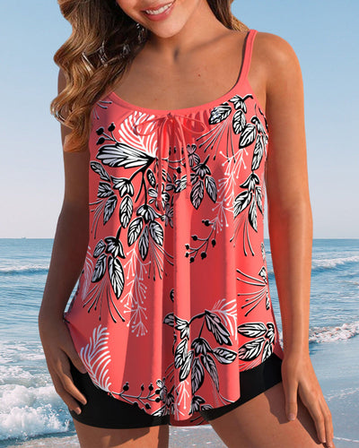 Tankini avec impression à bretelles