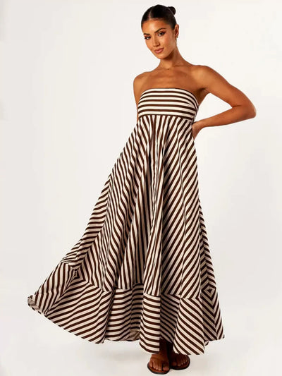 Damaris - Robe Maxi Froncée Confortable et Élégante