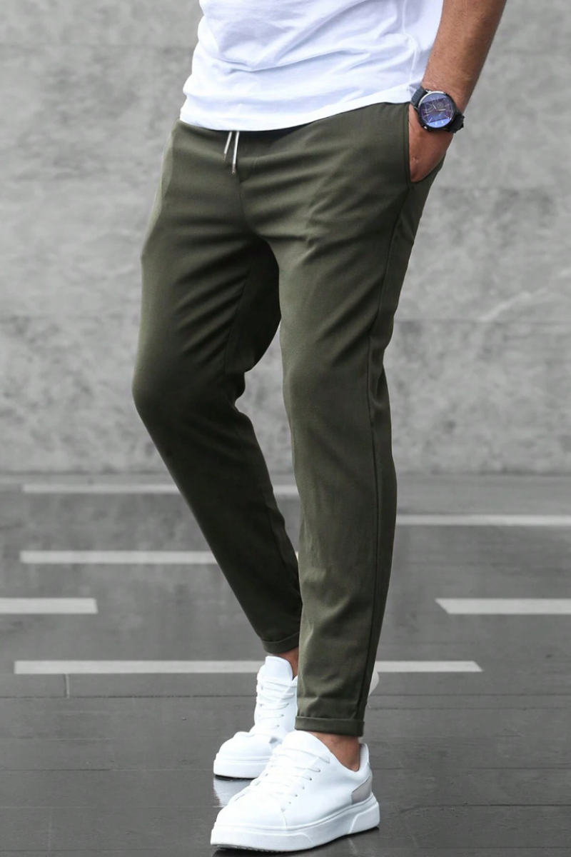 Carline | Pantalon taille haute à cordon réglable pour Hommes | Chino