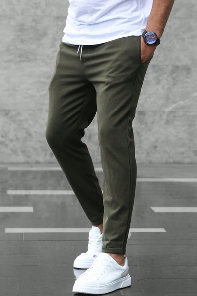 Carline | Pantalon taille haute à cordon réglable pour Hommes | Chino