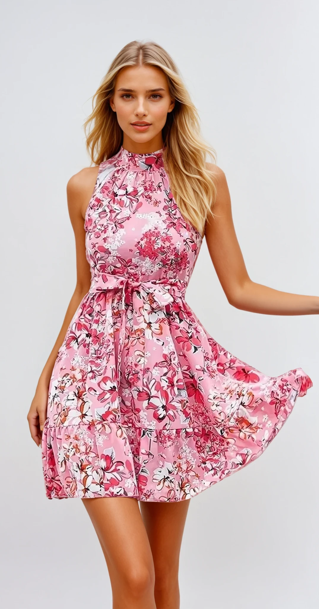 Manon - Robe d'été à bretelles en mousseline de soie avec décolleté en V