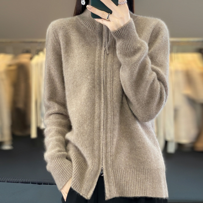 Atelier de Roche™ | Cardigan zippé en cachemire 100% laine