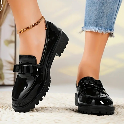 Zelara | Mocassins à Talon Epais Avec nœud Pour Femmes | Compentendance