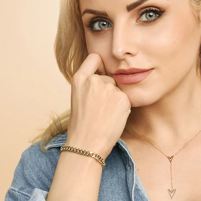 Heidi™ | Bracelet cubain affirmé avec finition dorée précieuse