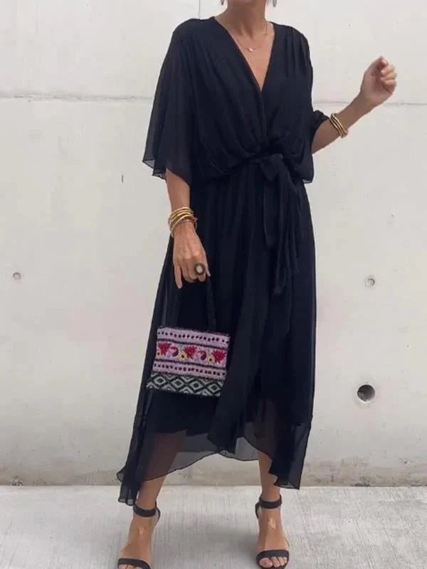 Inès - Robe élégante et légère en mousseline de soie