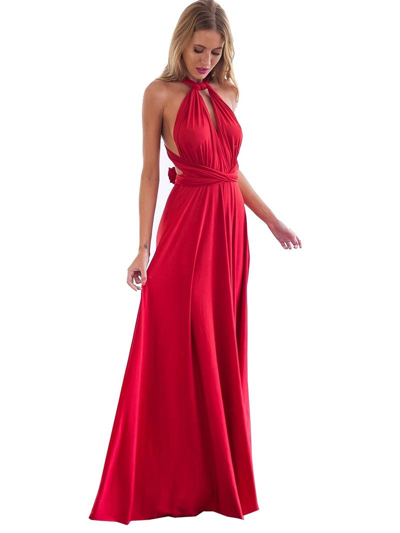 VELAVIE – Femme Robe Maxi Modulable 3-en-1 Fluide & Élégante