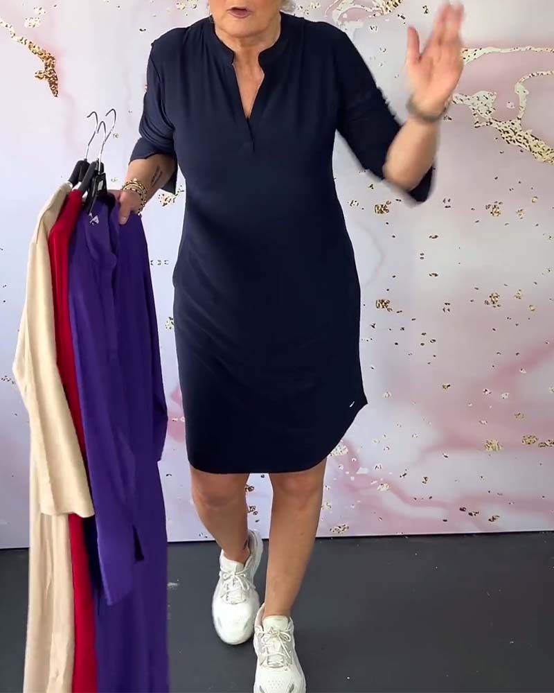 Olga – Robe Sophistiquée à Col en V