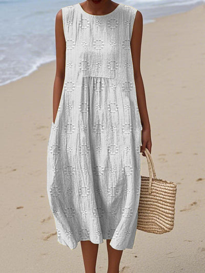 Aika | Élégant Robe en Coton Sans Manches avec Poches