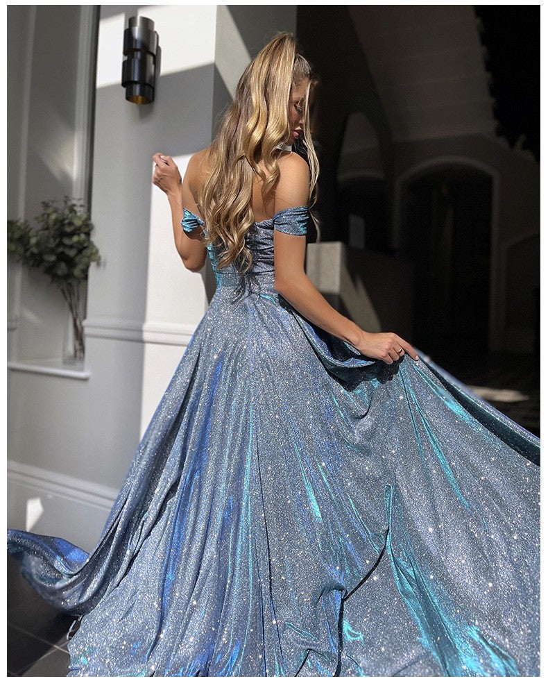 Robe de Soirée Femme à Bretelles Tombantes