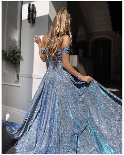 Robe de Soirée Femme à Bretelles Tombantes
