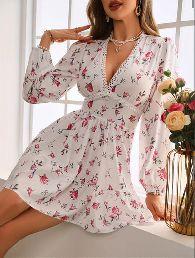 Amandine – Robe Courte Fleurie Parfaite pour les Festivals et Journées Ensoleillées
