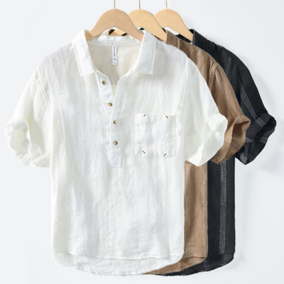Beau | Chemise Manche Courte Pour Hommes | Noir