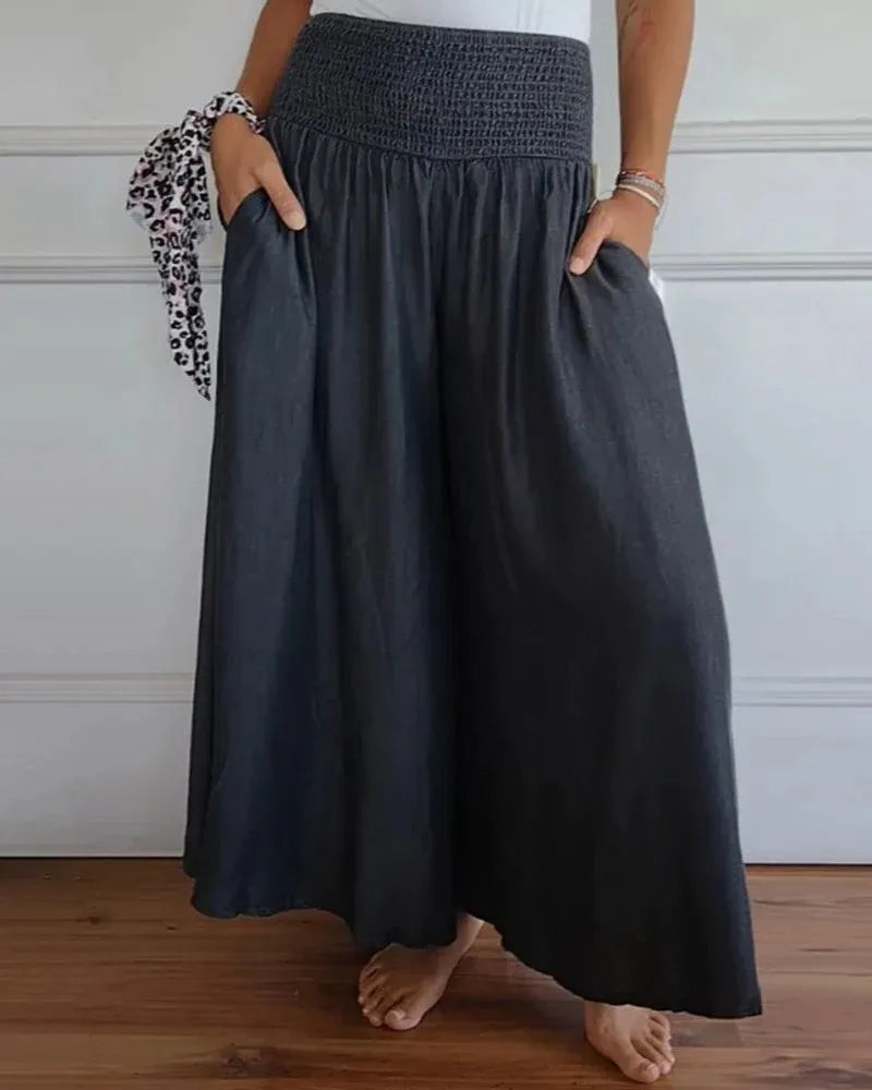 AtelierdeRocheParis™ - Pantalon large taille haute ultra confortable