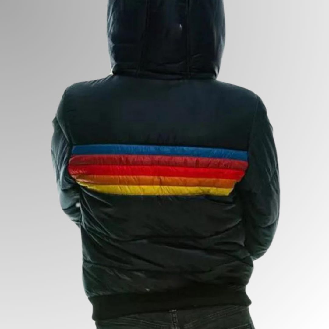 AtelierdeRocheParis | Veste zippée à rayures arc-en-ciel