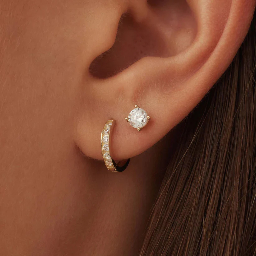 Olivia™ | Parure de boucles d’oreilles luxueuse avec effet Brillane et 14 carats dorée