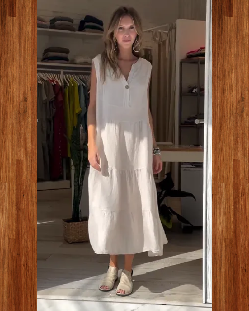 AROMEA - Robe en Lin Sans Manches