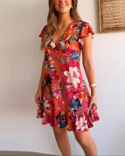 Gilline | Robe d'été à Fleurs Pour Femme | simple