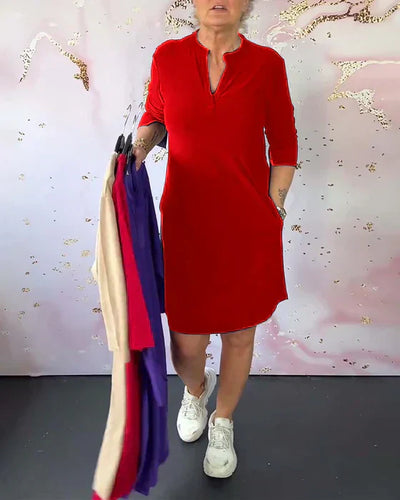 Olga – Robe Sophistiquée à Col en V