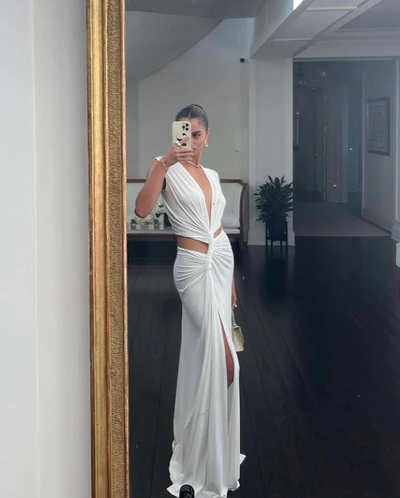Jade - Robe d'été tendance avec décolleté en V et ceinture