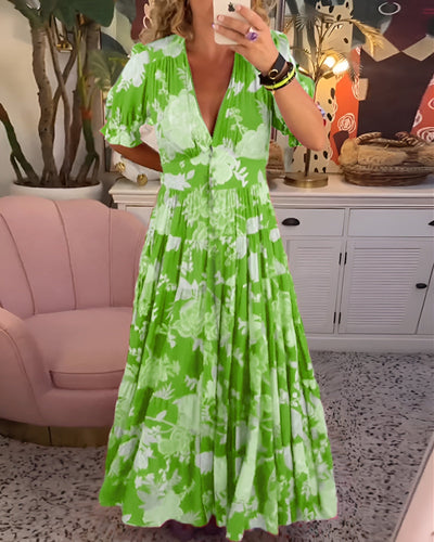 Tessa | Robe élégante avec imprimé floral et décolleté en V
