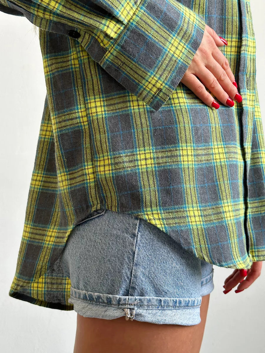 Marianne | Chemise En damier pour femme| manche longue