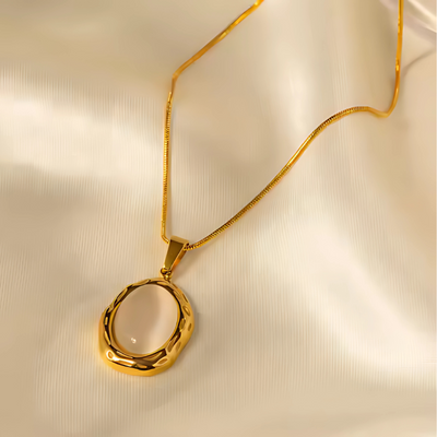 Collier en opale fait main | Or plaqué 14 carats
