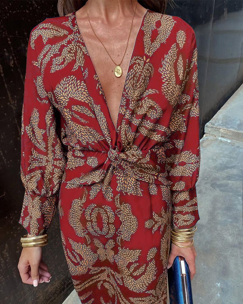 Éléa - Robe d'été chic col V pour femme