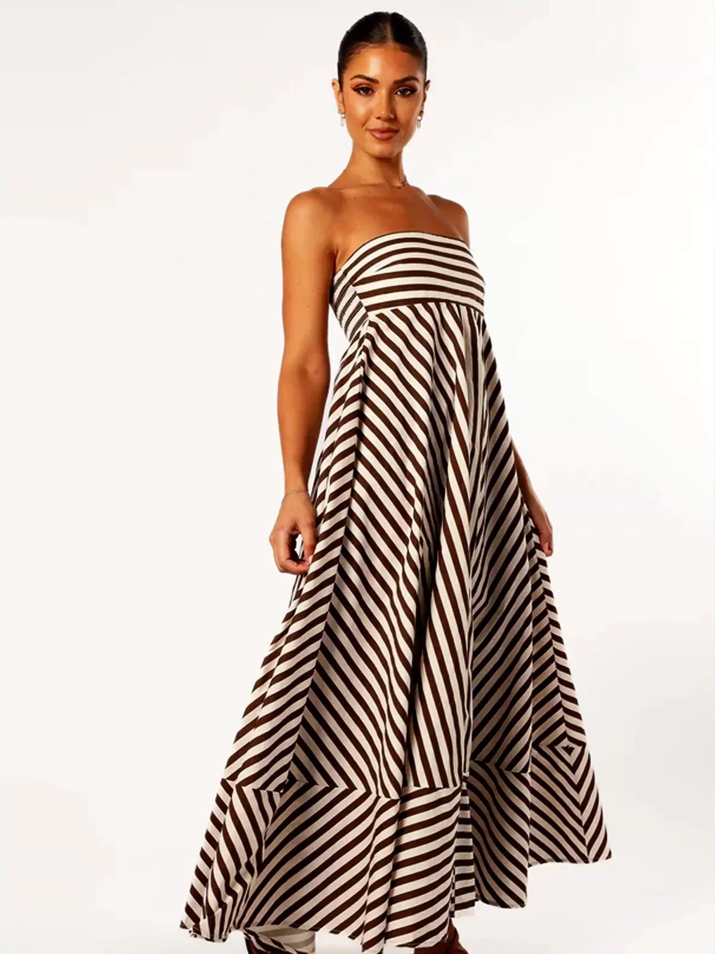 Damaris - Robe Maxi Froncée Confortable et Élégante