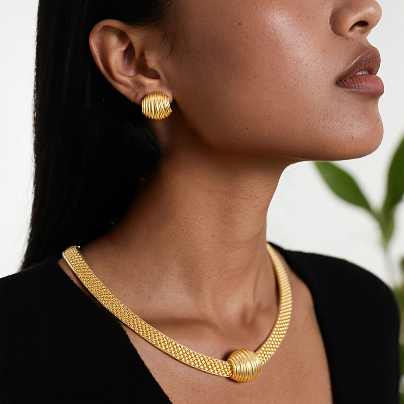 Ensemble élégant 3 pièces – Collier, bracelet et boucles d’oreilles motif coquillage