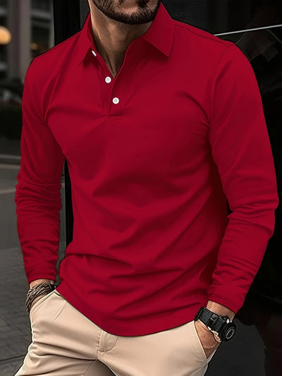Polo extensible pour hommes | Manches longues